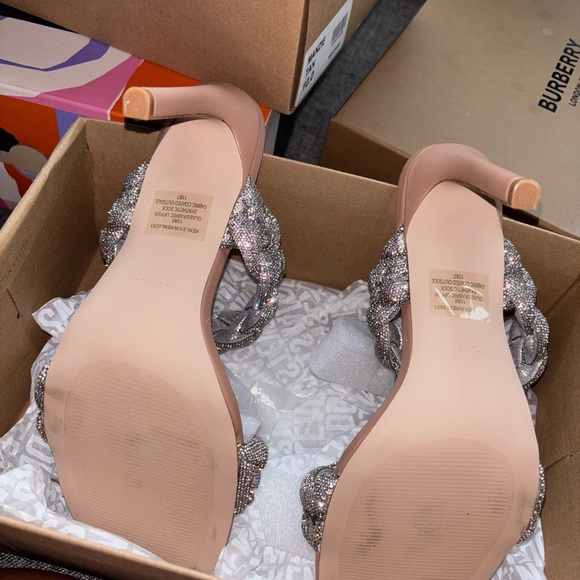 Steve Madden Silver Braided Women's Heels - Picture 4 of 5
